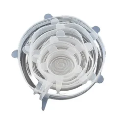 6 st Couvercle alimentaire extensible en silicone Couvercle Conservation des aliments Réutilisable