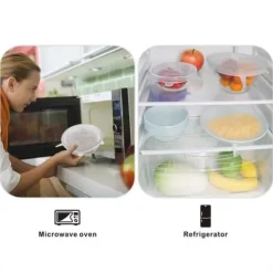 6 st Couvercle alimentaire extensible en silicone Couvercle Conservation des aliments Réutilisable