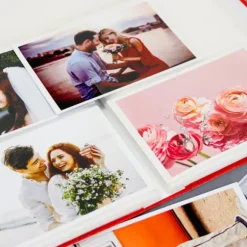 1 st fotoalbum, 200 st 6-tums foton, röd