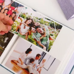 2 st fotoalbum (beige färg) – rymmer upp till 200 15 cm foton, juteöverdraget fotoalbum, minnesbok, stor