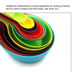 12 st färgglada måttkoppar och skedar, säkert, hälsosamt, enkelt att förvara, gör-det-själv, stapelbara, hopfällbara köksmåttverktyg, slumpmässig fär | CDON