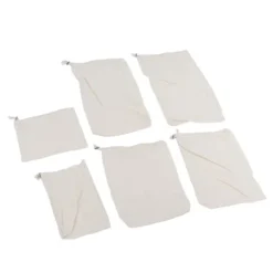 6 st fruktpåse med dragsko, frukt och livsmedelsförvaringspåse, återanvändbar nätpåse med dragsko