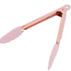 1 st. grilltång i rostfritt stål, non-stick, köttklämma med upphängningshål (rosa)