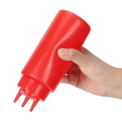3 st 3-håls pressflaska med lock för salladsdressing, såser, ketchup