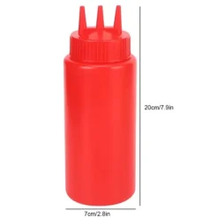3 st 3-håls pressflaska med lock för salladsdressing, såser, ketchup