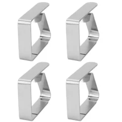4 st hushållsduk i rostfritt stål halkfria klämmor dukklämma