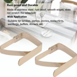 4 st. klämmor i rostfritt stål för bordsduksskydd, halkfria klämmor för bordsdukshållare, 5*4 cm