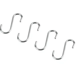 4 st kraftiga S-formade rostfria krok för badrum, kök, kläder, hattar
