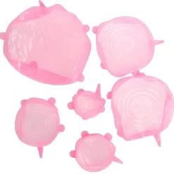 6 st. matförslutningslock expanderbart återanvändbart grönsaks- och fruktförslutningslock för köksbruk rosa