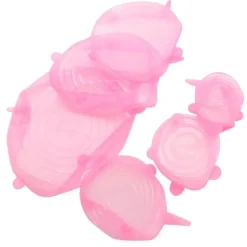 6 st. matförslutningslock expanderbart återanvändbart grönsaks- och fruktförslutningslock för köksbruk rosa