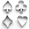 4 st Pepparkaksform Kakform motiv poker kortlek i rostfritt stål
