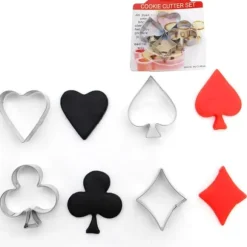4 st Pepparkaksform Kakform motiv poker kortlek i rostfritt stål