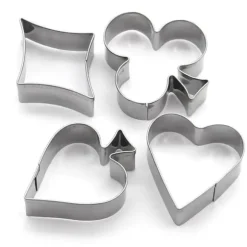 4 st Pepparkaksform Kakform motiv poker kortlek i rostfritt stål