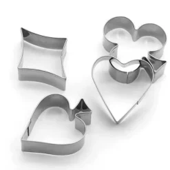 4 st Pepparkaksform Kakform motiv poker kortlek i rostfritt stål