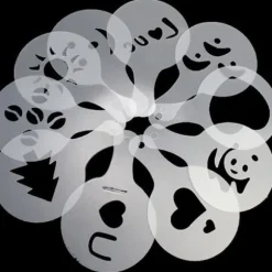 16 st plast cappuccino kaffe skum spray mall schabloner DIY dekorera kaffe tryckform