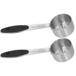 2 st rostfritt stål kaffemåttskopa 1/8 kopp 30 ml mätsked matsked för kaffebönor mjölkpulver te