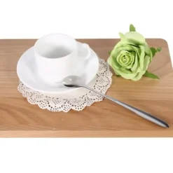 6 st rostfritt stål snygg långt handtag latte glass sundae kaffe soppsked teskedar nya