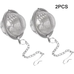 2 st. sil i rostfritt stål, återanvändbara silar för tebollar, kökstillbehör