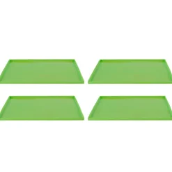 4 st silikon torkmattor livsmedelskvalitet hög temperaturbeständighet förhindrar klibbning frukttorkbrickor med kant grön