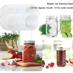 10 st silikonburkpackningar ersättning lufttäta silikonpackningstätningsringar för vanlig munkonservburk