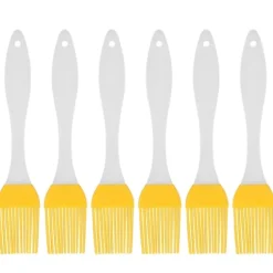 6 st silikonoljeborste livsmedelskvalitet värmebeständig gul köksredskap grill bakborste