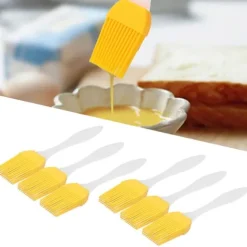6 st silikonoljeborste livsmedelskvalitet värmebeständig gul köksredskap grill bakborste