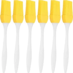 6 st silikonoljeborste livsmedelskvalitet värmebeständig gul köksredskap grill bakborste