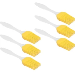 6 st silikonoljeborste livsmedelskvalitet värmebeständig gul köksredskap grill bakborste