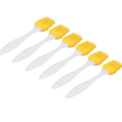 6 st silikonoljeborste livsmedelskvalitet värmebeständig gul köksredskap grill bakborste