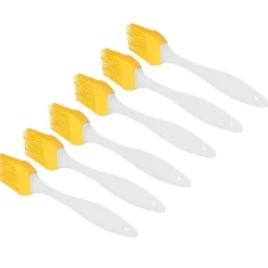 6 st silikonoljeborste livsmedelskvalitet värmebeständig gul köksredskap grill bakborste