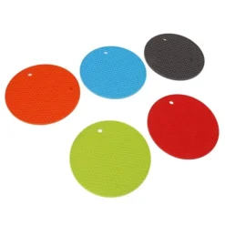 5 st silikonunderläggsmattor, runda, halkfria, värmebeständiga, multifunktionella Hot Pads Grythållare för köksbänk Hot Pots Pansar Diskar