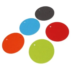 5 st silikonunderläggsmattor, runda, halkfria, värmebeständiga, multifunktionella Hot Pads Grythållare för köksbänk Hot Pots Pansar Diskar