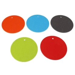 5 st silikonunderläggsmattor, runda, halkfria, värmebeständiga, multifunktionella Hot Pads Grythållare för köksbänk Hot Pots Pansar Diskar