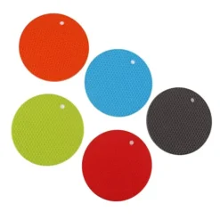 5 st silikonunderläggsmattor, runda, halkfria, värmebeständiga, multifunktionella Hot Pads Grythållare för köksbänk Hot Pots Pansar Diskar