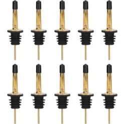 10 st spritpanna i rostfritt stål för vinpanna, barverktyg för bar, hemrestauranger (guld, svart, kort lock)