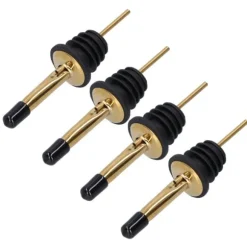 10 st spritpanna i rostfritt stål för vinpanna, barverktyg för bar, hemrestauranger (guld, svart, kort lock)