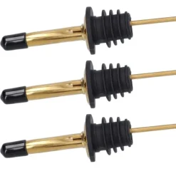 10 st spritpanna i rostfritt stål för vinpanna, barverktyg för bar, hemrestauranger (guld, svart, kort lock)