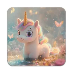 2 ST Tecknad Enhörning Underlägg