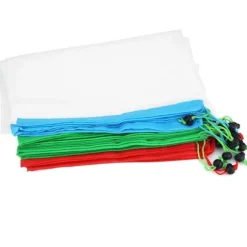 16 st återanvändbara tvättbara grönsaks- och fruktnätpåsar med dragsko