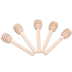 24 st trä honungsdroppspinnar serveringsstav sylt sirap drizzler omrörningsstav köksredskap (8 cm)