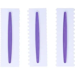 3 st tårtglasyrspatel frostingskrapa kam kantutjämning dekorationsverktyg plast