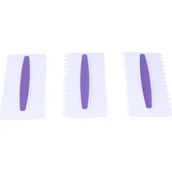 3 st tårtglasyrspatel frostingskrapa kam kantutjämning dekorationsverktyg plast