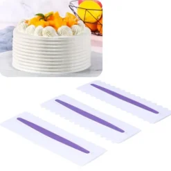 3 st tårtglasyrspatel frostingskrapa kam kantutjämning dekorationsverktyg plast