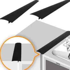 2 st. tätningslist för spishällsbänkskiva, värmebeständig, oljebeständig tätningslist för ugnsspalt (svart 21 tum)