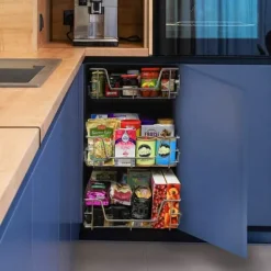 2 st Utdragbara Trådkorgar i Rostfritt Stål - 60 cm (B) med Mjuk Stängning För Skåp och Skafferier Kökslådor Förvaring 430 mm D x 497 mm B x 140 mm H | CDON