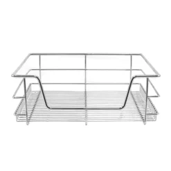 3 st Utdragbara Trådkorgar i Rostfritt Stål - 50 cm (B) med Mjuk Stängning För Skåp och Skafferier Kökslådor Förvaring 430 mm D x 397 mm B x 140 mm H | CDON