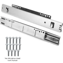 3 st Utdragbara Trådkorgar i Rostfritt Stål - 50 cm (B) med Mjuk Stängning För Skåp och Skafferier Kökslådor Förvaring 430 mm D x 397 mm B x 140 mm H | CDON