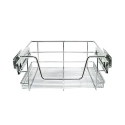 3 st Utdragbara Trådkorgar i Rostfritt Stål - 40 cm (B) med Mjuk Stängning För Skåp och Skafferier Kökslådor Förvaring 430 mm D x 297 mm B x 140 mm H | CDON