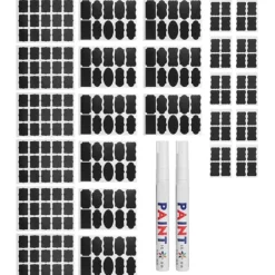 220 st vattentäta svarta tavlor med etiketter för blomkrukor och 2 st pennor (beJ-typ)