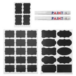 220 st vattentäta svarta tavlor med etiketter för blomkrukor och 2 st pennor (beJ-typ)